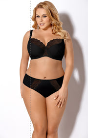Mutande Vita Alta Taglie Forti Classico con Pizzo - Gorsenia Blanca Nero
