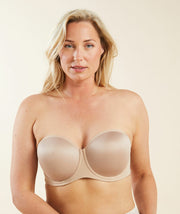 Reggiseno a fascia che sostiene senza spalline strutturato anche per seni abbondanti - Level Up 804 Beige
