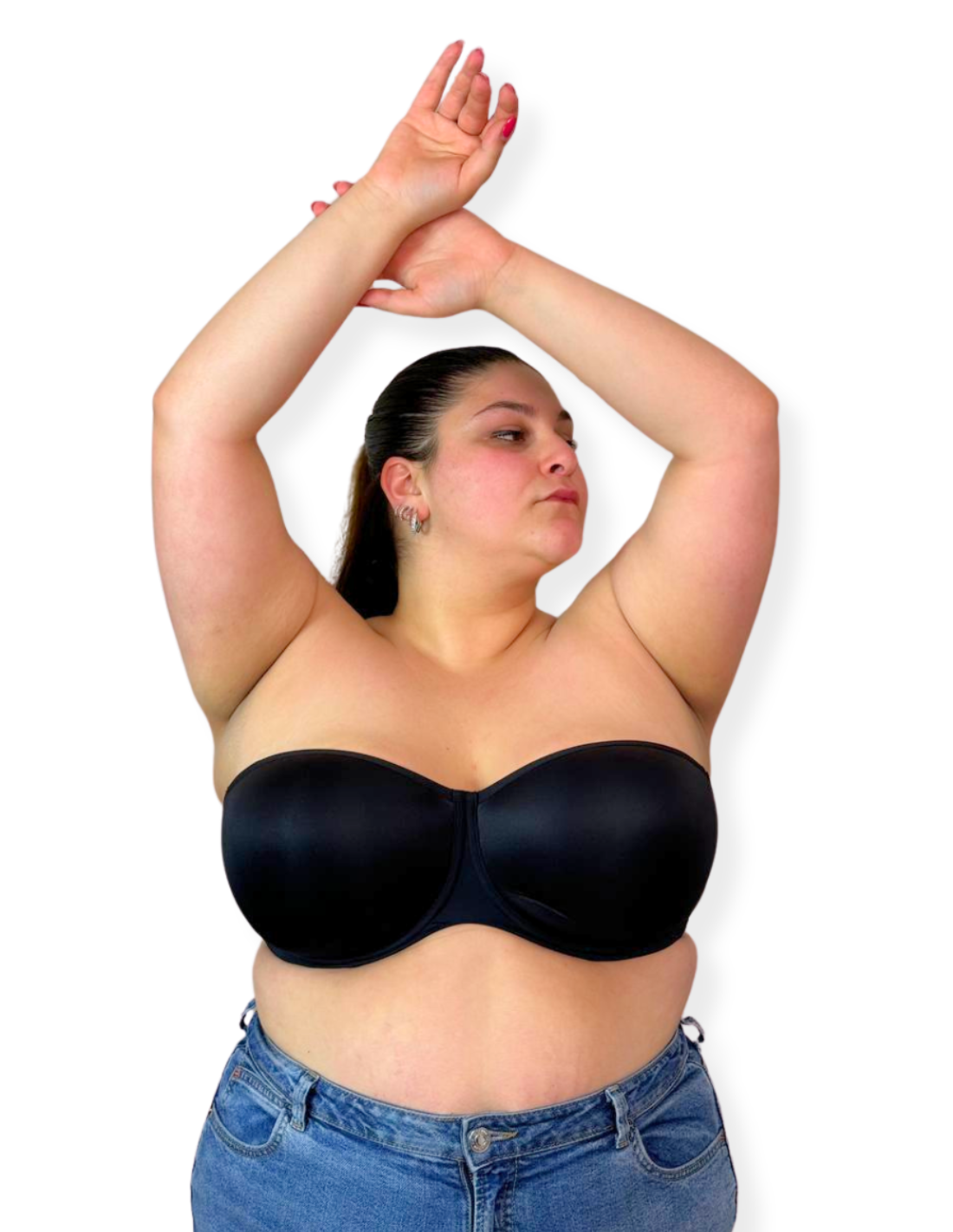 Reggiseno a fascia che sostiene senza spalline strutturato anche per seni abbondanti - Level Up 804 Nero