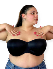 Reggiseno a fascia che sostiene senza spalline strutturato anche per seni abbondanti - Level Up 804 Nero