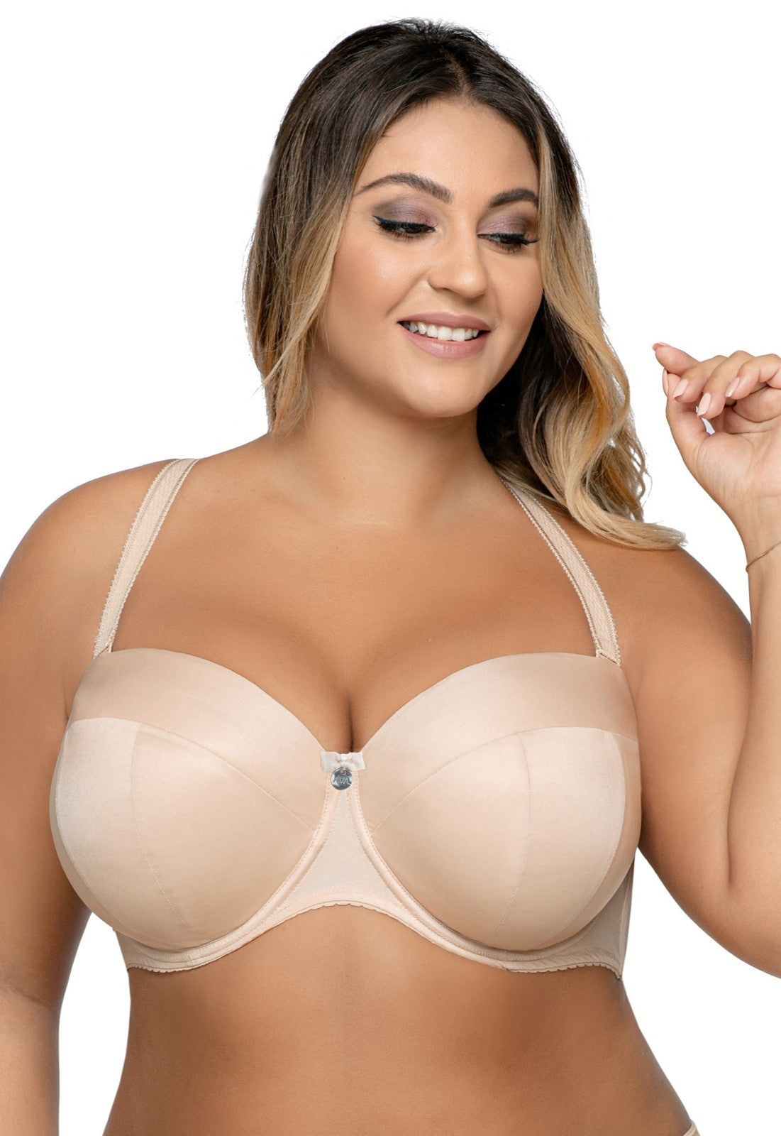 Reggiseno a Fascia Plus Size con Coppe Preformate e Spalline Removibili - AVA 1787