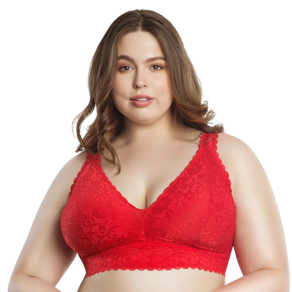Reggiseno Bralette Plus Size Senza Ferretti con Coppe Morbide - PARFAIT ADRIANA Rosso