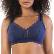 Reggiseno Bralette Senza Ferretto Tessuto Confortevole Ganci sul Retro - Parfait DALIS Blu