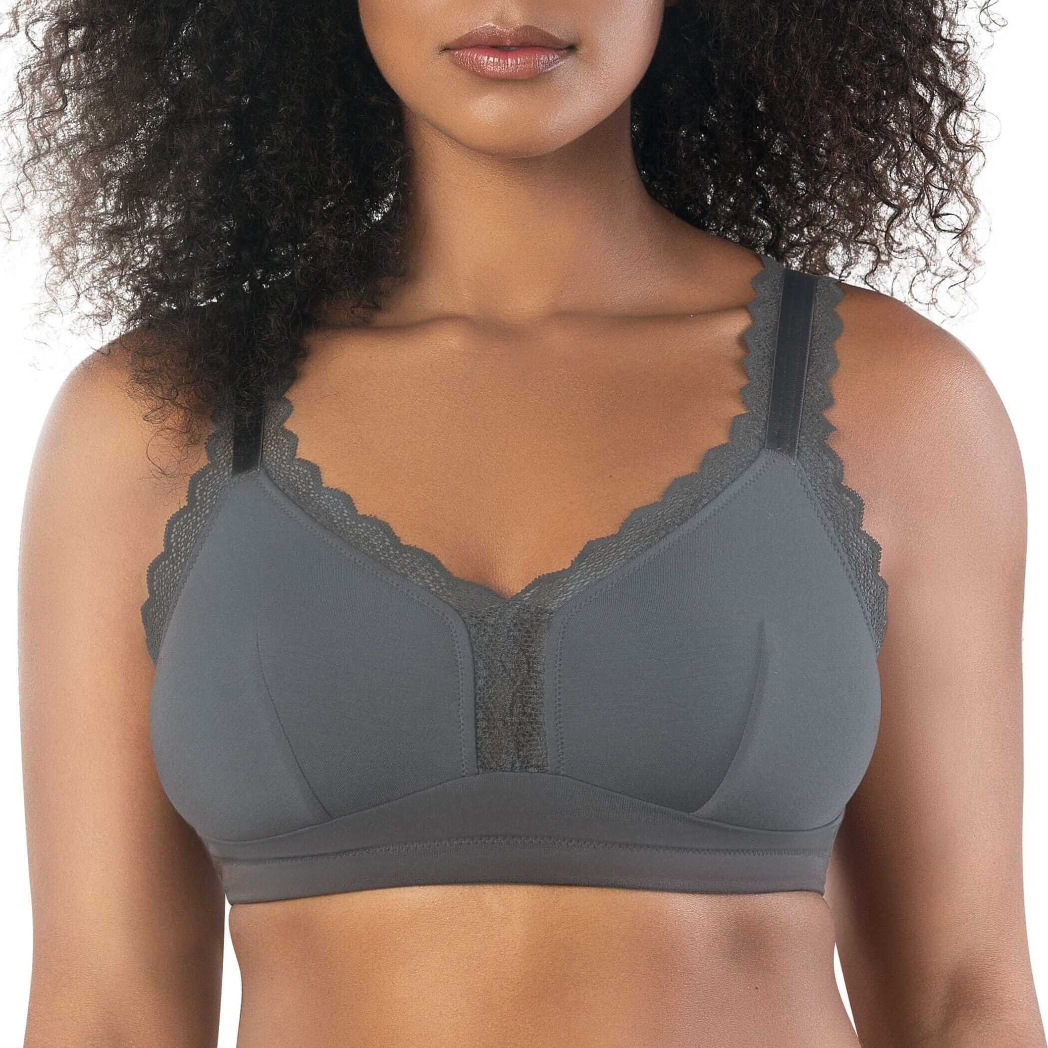 Reggiseno Bralette Senza Ferretto Tessuto Confortevole Ganci sul Retro - Parfait DALIS Grigio