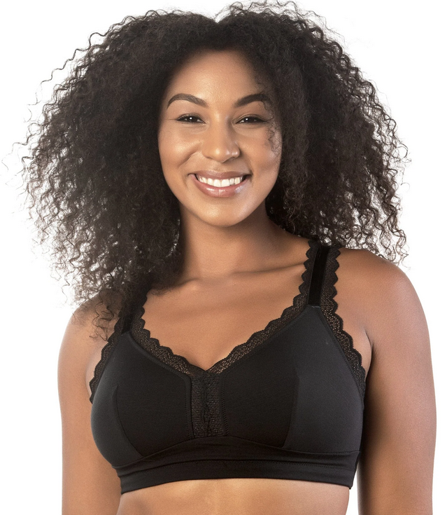 Reggiseno Bralette Senza Ferretto Tessuto Confortevole Ganci sul Retro - Parfait DALIS Nero