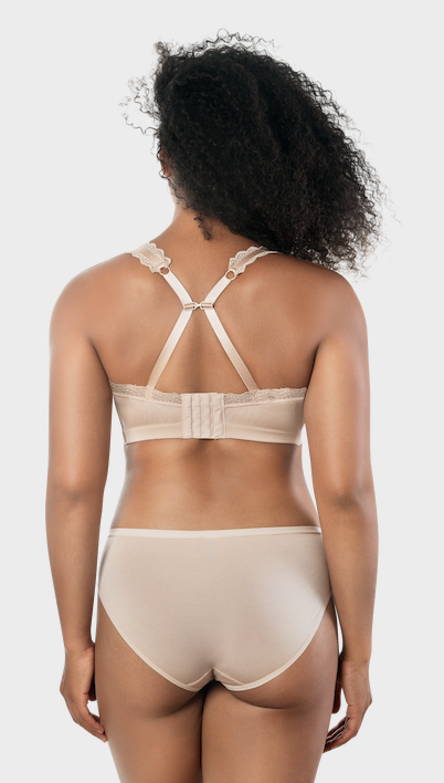 Reggiseno Bralette Senza Ferretto Tessuto Confortevole Ganci sul Retro - Parfait DALIS Nude