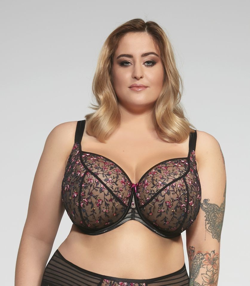 Reggiseno Curvy Con Coppe Grandi in Tulle e Ricami - Krisline KIARA