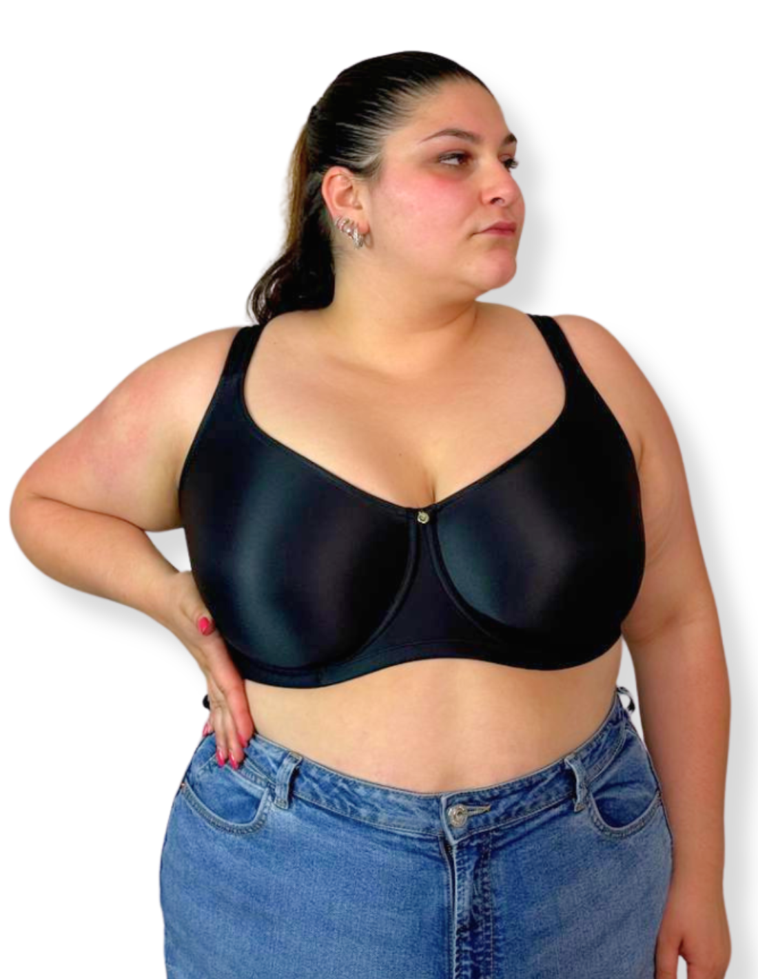 Reggiseno Minimizer Plus Size A Coppe Intere con Spalline Spesse - 657 Nero