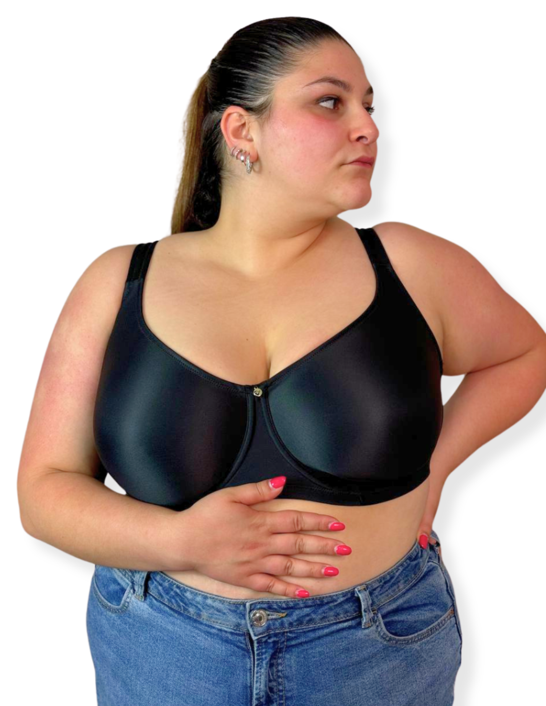Reggiseno Minimizer Plus Size A Coppe Intere con Spalline Spesse - 657 Nero