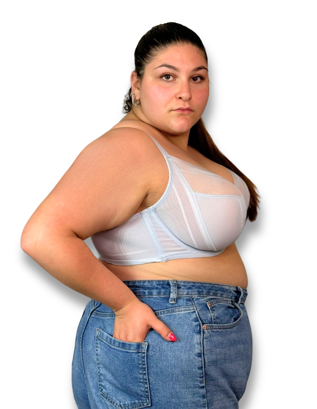 Reggiseno Plus Size Con Coppa Morbida Elasticizzata Intera Traspirante - PARFAIT SHEA GHIACCIO