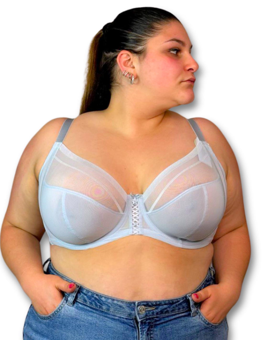 Reggiseno Plus Size Con Coppa Morbida Elasticizzata Intera Traspirante - PARFAIT SHEA GHIACCIO