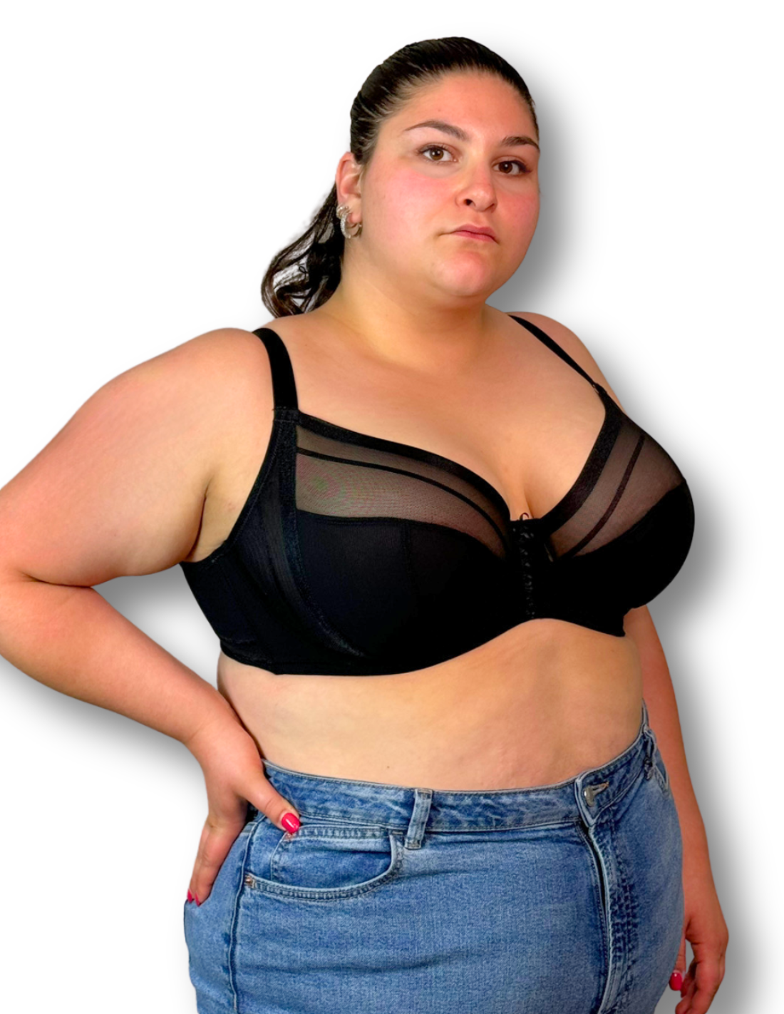 Reggiseno Plus Size Con Coppa Morbida Elasticizzata Intera Traspirante - PARFAIT SHEA NERO
