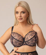 Reggiseno Plus Size Con Coppe Morbide In Tulle e Pizzo , con Ferretti - KRISLINE BLURRY