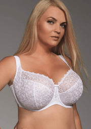 Reggiseno Taglie Forti A Coppa Intera Con Rinforzo Laterale Coppe Morbide e Ferretti - Krisline BETTY Bianco