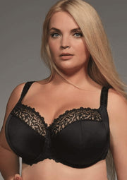 Reggiseno Taglie Forti Con Coppe Semi Imbottite e Ferretti con Pizzo - Krisline BETTY Nero