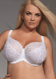 Reggiseno Taglie Forti Con Pizzo Delicato E Ferretti - Krisline BETTY Bianco