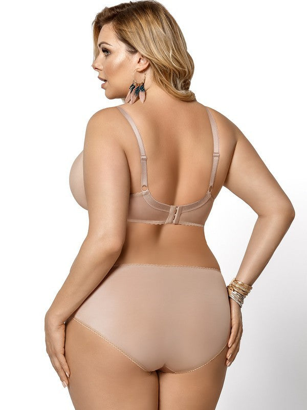 Reggiseno Taglie Forti Morbido con Pizzo - Gorsenia Victoria - Beige