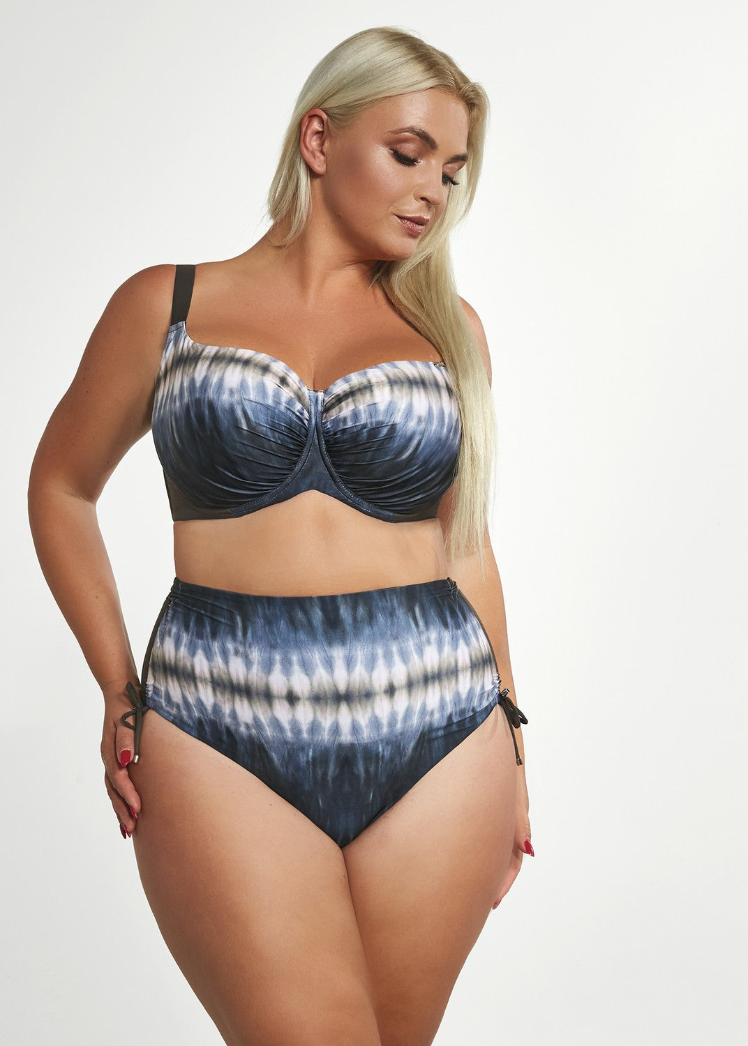 Slip Bikini Costume Da Bagno Taglie Forti Vita Alta Contenitivo Con Coulisse - Krisline PRADESH