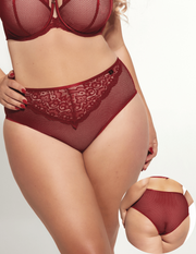 Slip Donna Curvy Vita Alta con Pizzo e Tulle  - Krisline AMORE