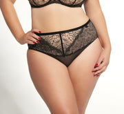 Slip Donna Taglie Forti Vita Alta con Pizzo e Dettagli Velati - Krisline SI