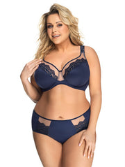 Slip Taglie Forti Classico con Tulle e Pizzo - Gorsenia Luisse - Blu