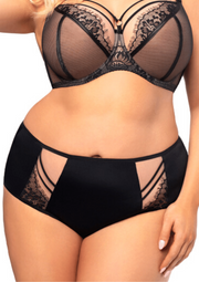 Slip Taglie Forti Con Vita Alta in Microfibra - Gorsenia K 497 Paradise Nero