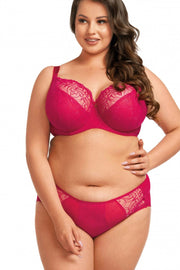 Reggiseno Plus Size Coppa Morbida Intera In Tulle e Pizzo - NESSA SONATA LAMPONE