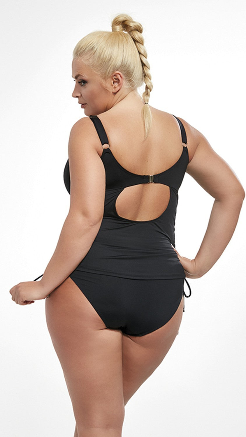 Tankini Costume Da Bagno Taglie Forti Con Top Regolabile con Coulisse - Krisline BEACH