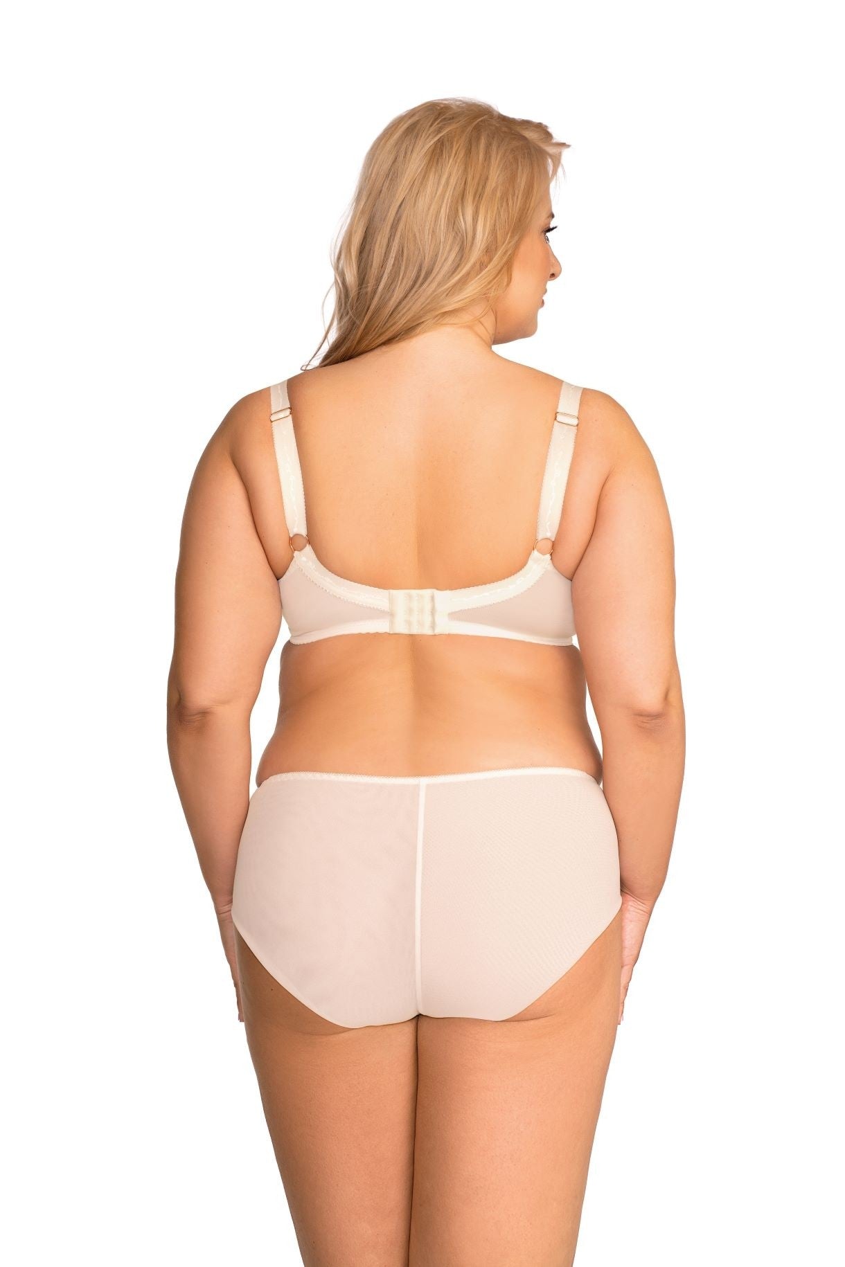 Reggiseno Plus Size Con Coppe Morbide Intere e Ferretti in Tulle e Pizzo - NESSA TATUAZ ECRU