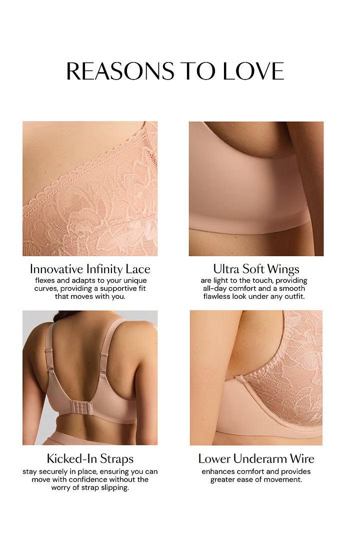 Sculptresse Dream Comfort – Reggiseno a Coppa Intera in Pizzo Cameo Rose