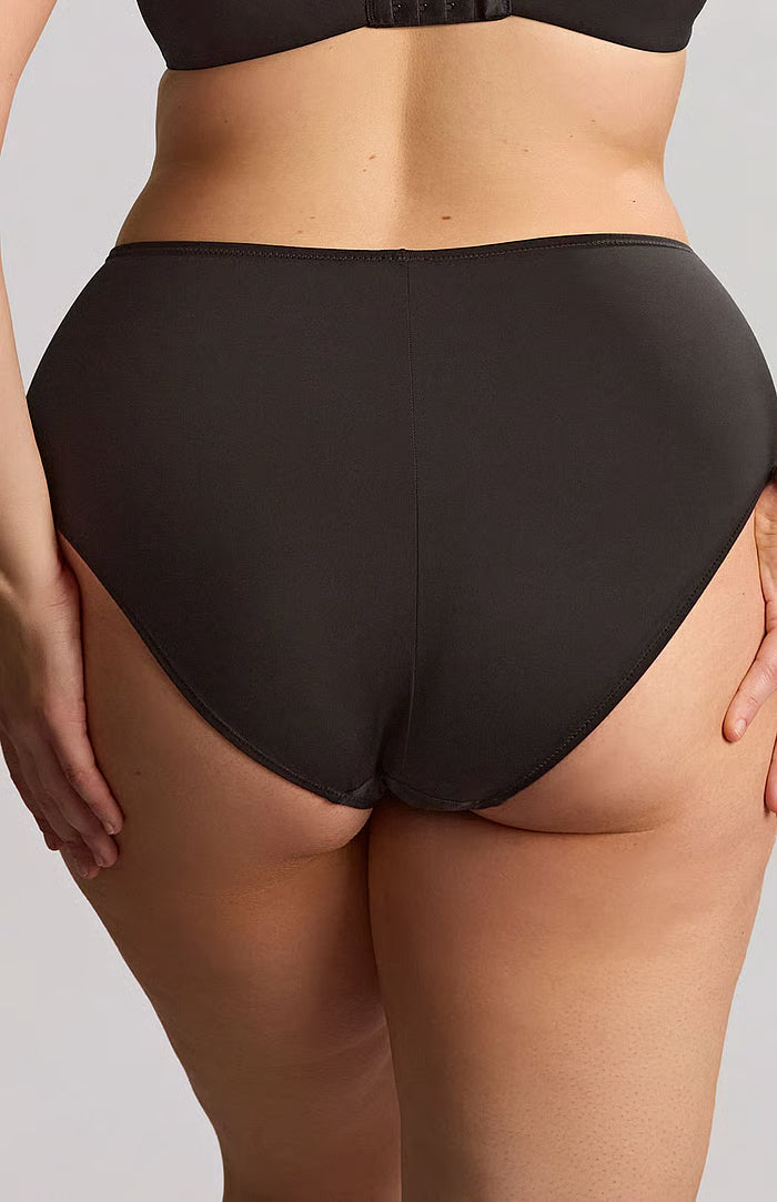 Sculptresse Esme – Slip a Coprenza Profonda in Pizzo Black Animal